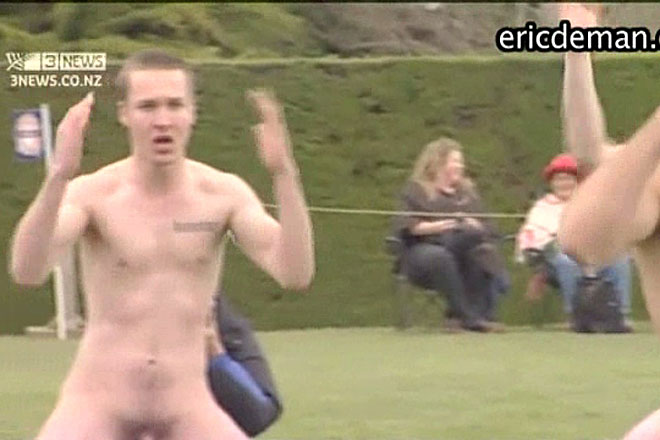 Rugby Team Performs Naked Haka Routine Image