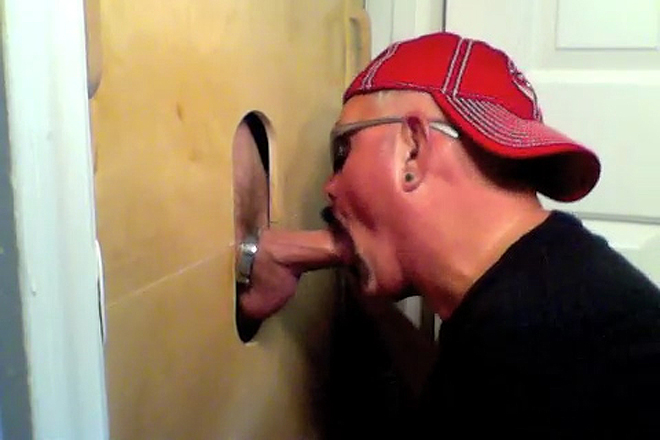 Two Buddies Get a Gloryhole Suck Off Image